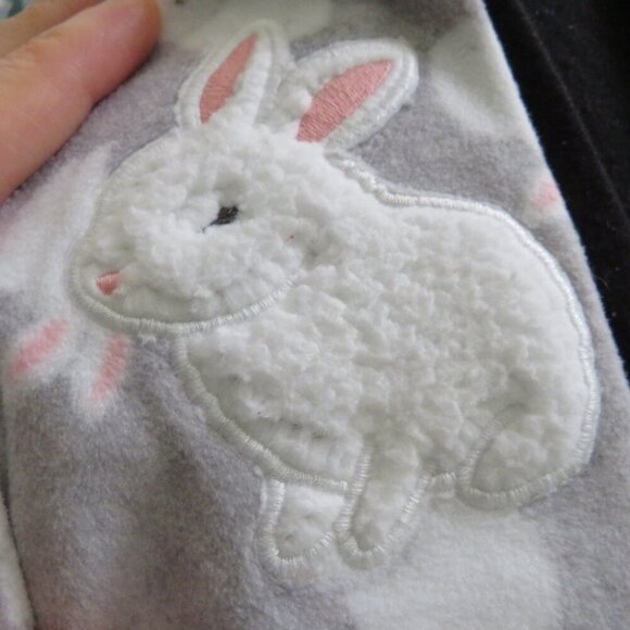 Baby Rabbit Bunny Fleece Footed Sleeper Carter's Pink & Gray Preemie - Picture 2 of 8